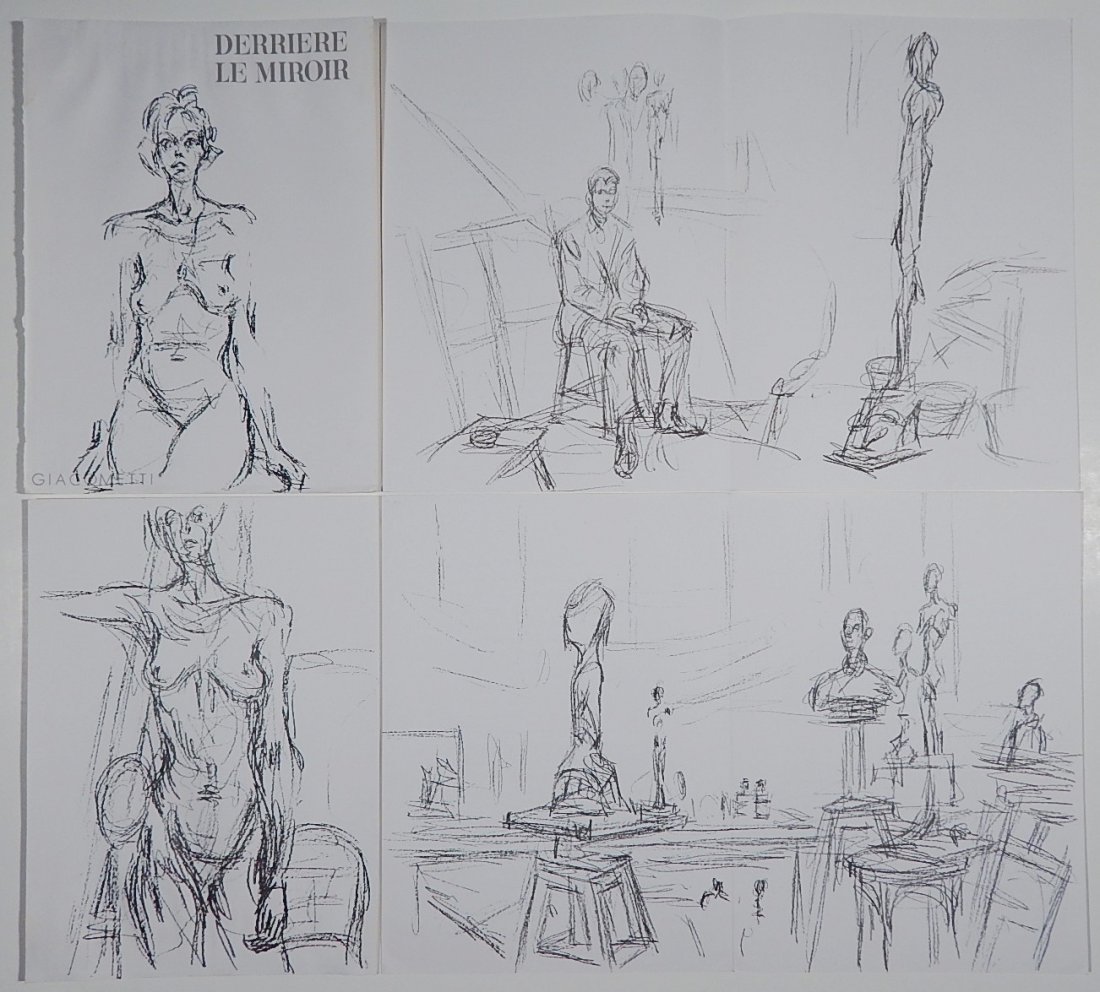 Alberto Giacometti 4 lithographs: Alberto Giacometti (Swiss 1901-1966)- Untitled (Lust 148, 150, 156 & 159)- 4 lithographs, 1961, as published in Derriere Le Miroir. 15 x 11'' (sheets)