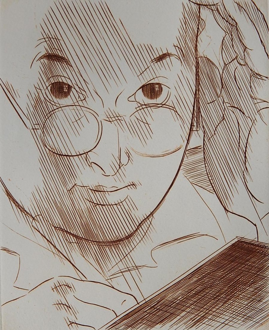 Louis Marcoussis engraving: Louis Marcoussis (French 1883-1941)- Self-Portrait ''Marcoussis Engraving''- engraving, 1936, good condition. 8 1/4 x 6 3/4''