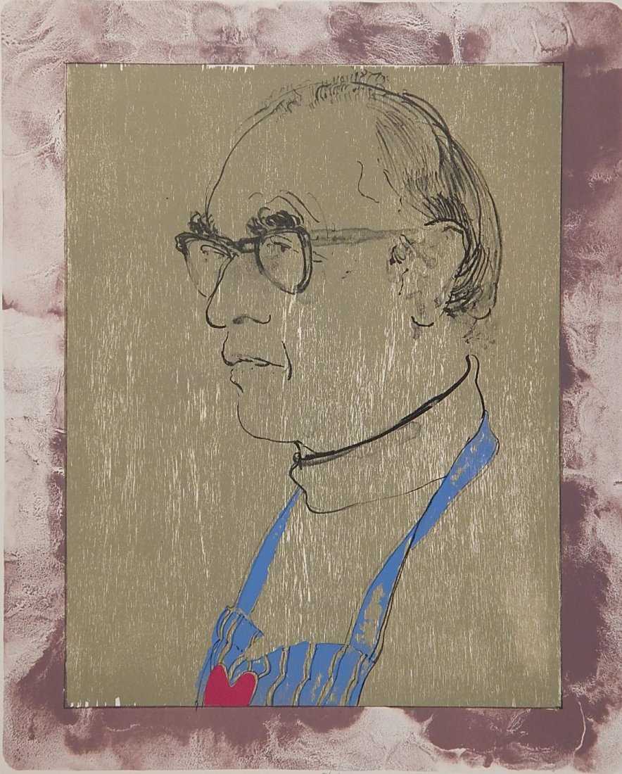 Harvey Breverman lithograph: Harvey Breverman (American 1934- )- Study of Michael Rothenstein- lithograph in colors, signed and numbered 5/50 in pencil, good condition. 22 x 17 3/4''