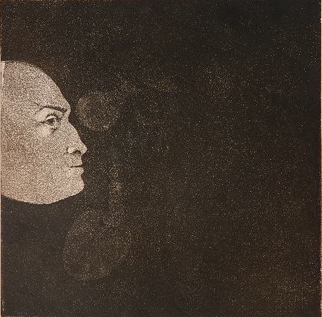 Peter Paone etching: Peter Paone (American 1936- )- ''Self Portrait''- etching, signed, titled and numbered 5/25, good condition. 11 3/4 x 11 7/8''