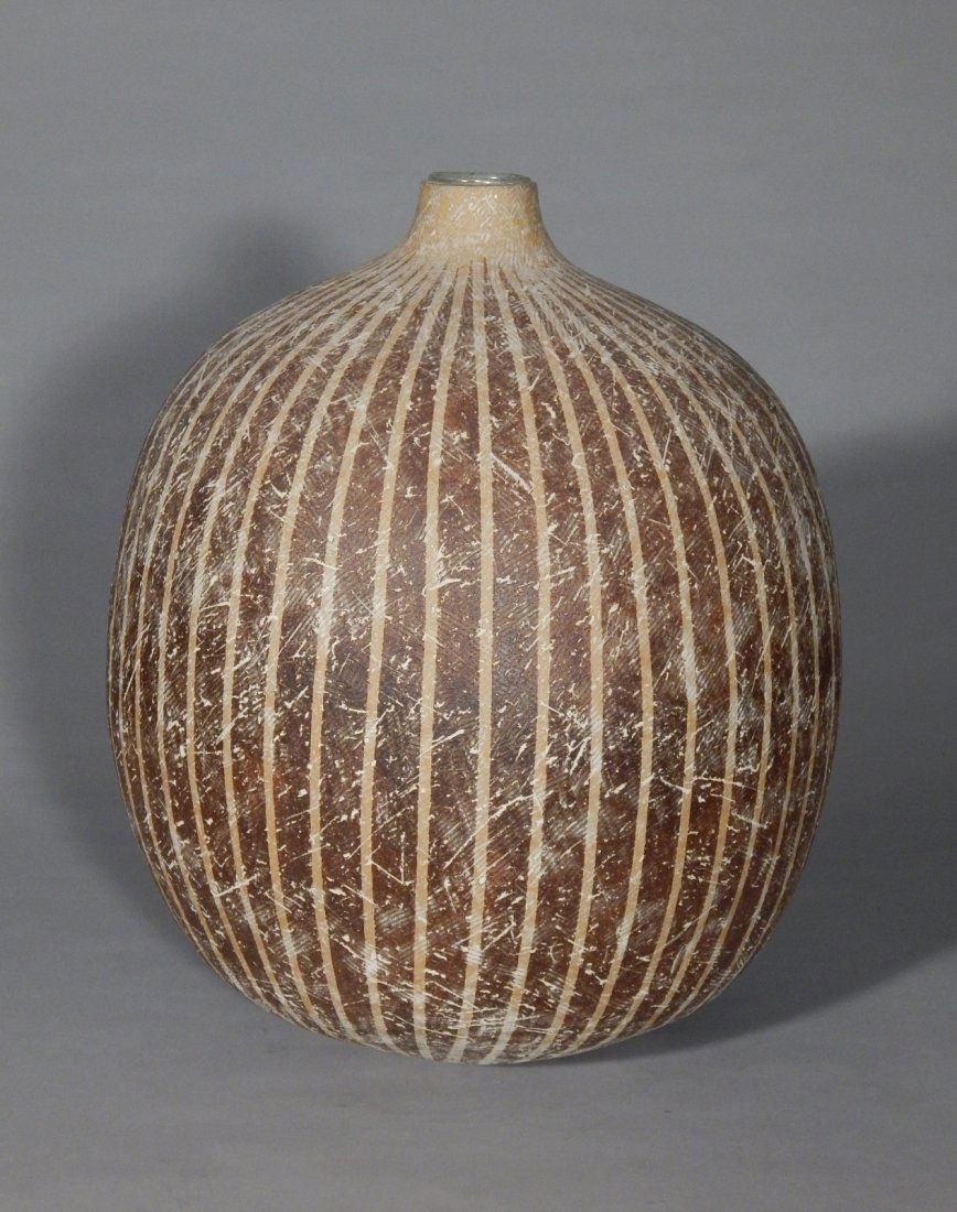 Claude Conover ceramic vessel: Claude Conover (American 1907-1994)- ''Kalac''- ceramic vessel, signed 'Claude / Conover / Kalac' on bottom. 21''h, 15''dia