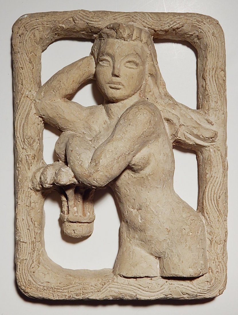 A. Wingate concrete sculpture: A. Wingate- Nude- concrete sculpture, signed A. Wingate. 15 x 11 1/4''