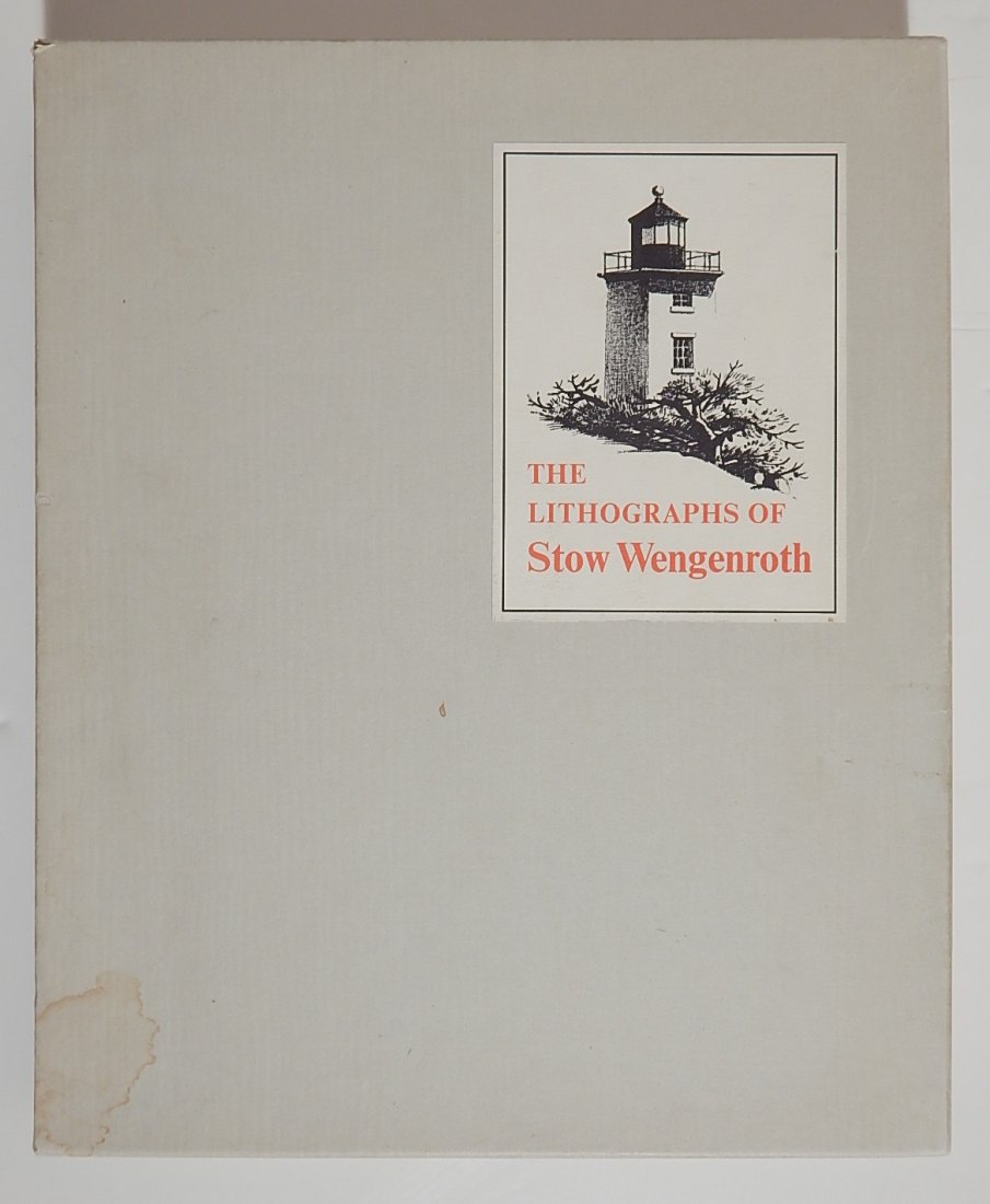 Stuckey - The Lithographs of Stow Wengenroth: Stuckey, Ronald and Joan, ''The Lithographs of Stow Wengenroth'', Boston Public Library, 1974, missing original lithograph, hard bound covered in marbled paper and faux leather spine, with original sl
