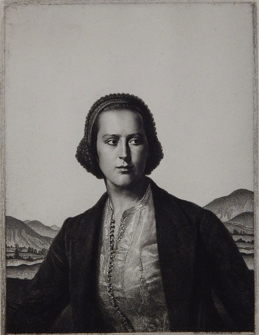 Gerald L. Brockhurst etching (1 of 4)