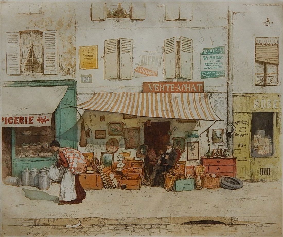 Tavik F. Simon etching, soft-ground and aquatint (1 of 4)