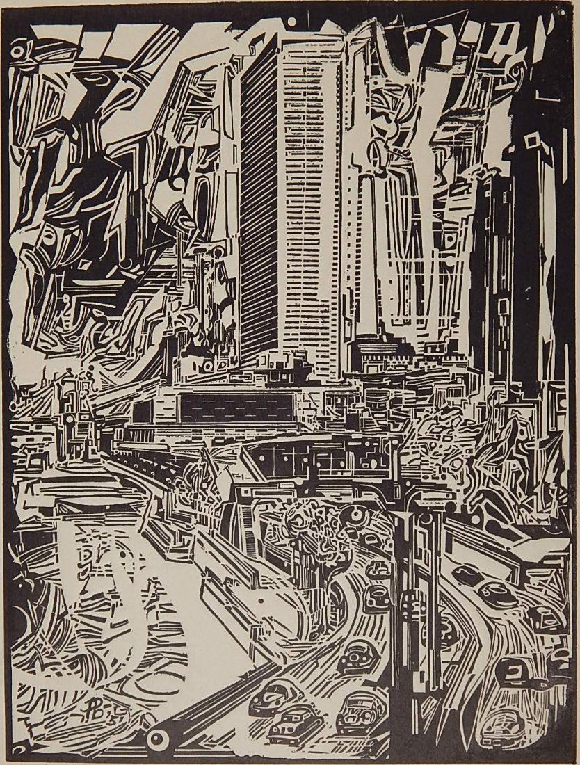 Fiske Boyd woodcut: Fiske Boyd (American 1895-1975)- ''Concept''- woodcut, 1951, signed in pencil, very good condition. 12 1/8 x 9 1/8''