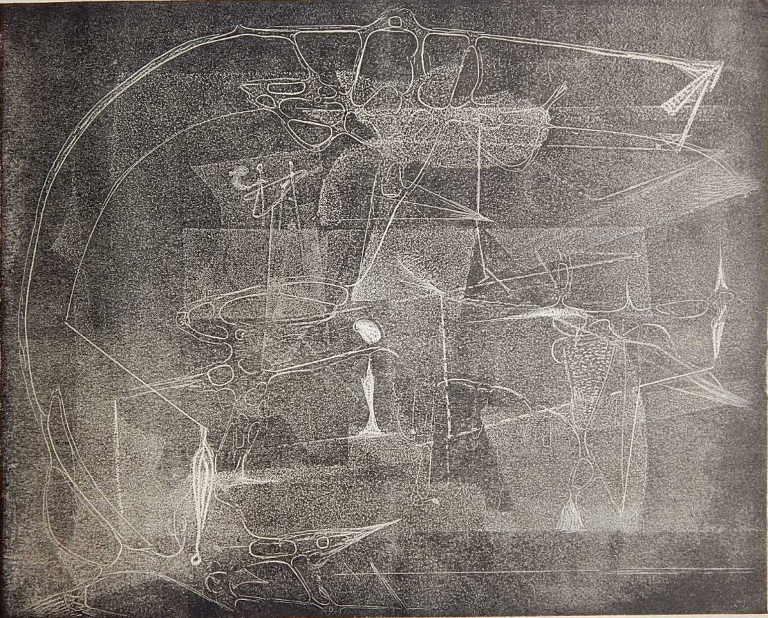 Boris Margo cellocut: Boris Margo (American 1902-1995)- Abstract Figures- cellocut, ca. 1945, signed in pencil. 8 x 10''