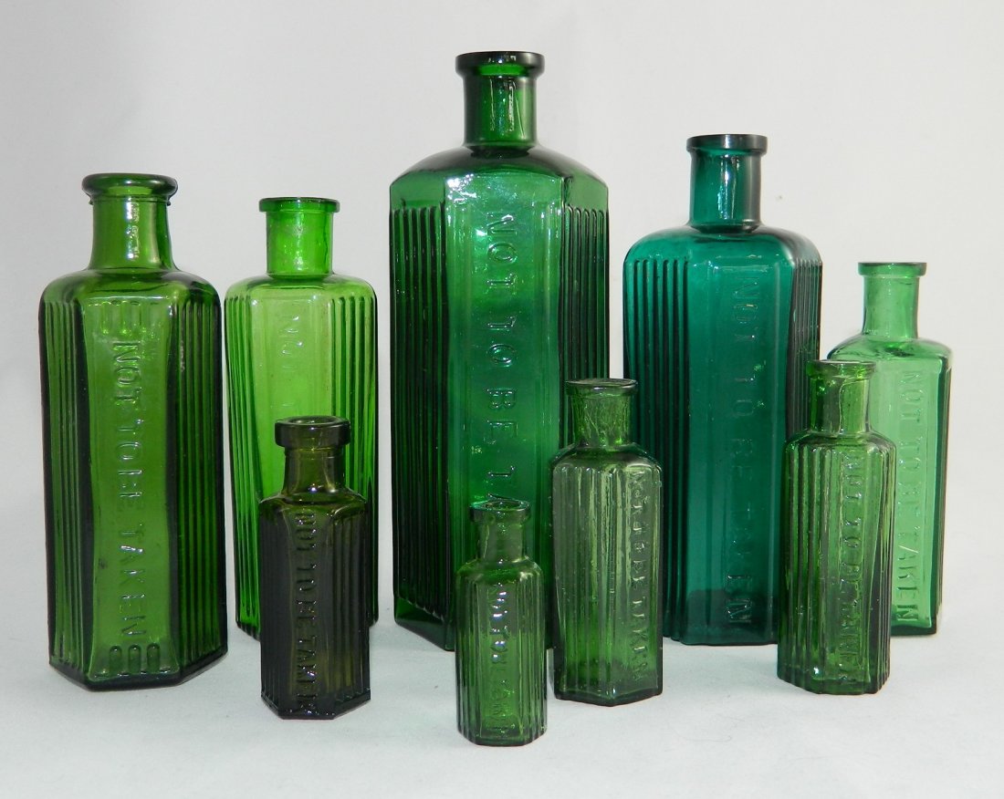 9 Green poison bottles (1 of 5)