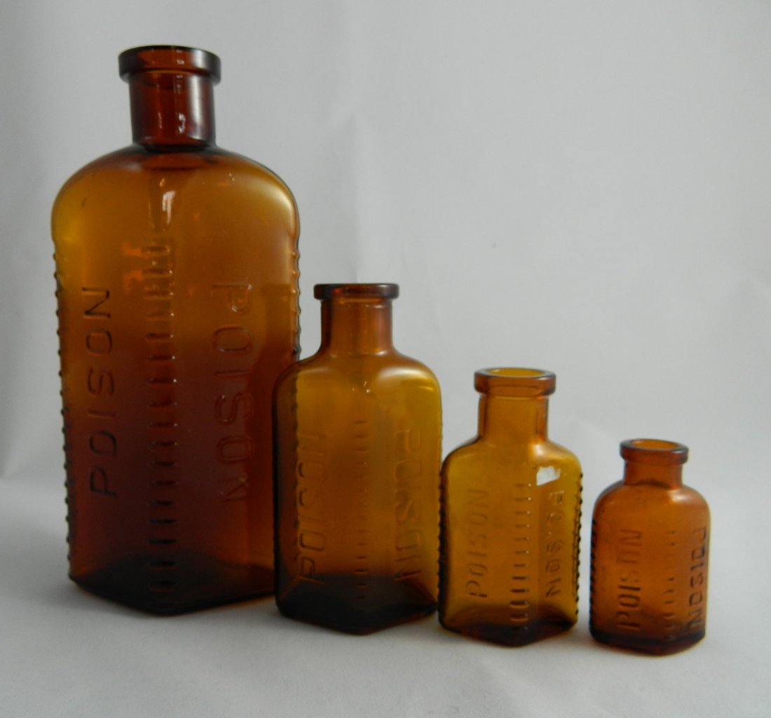 4 Amber poison bottles (1 of 5)