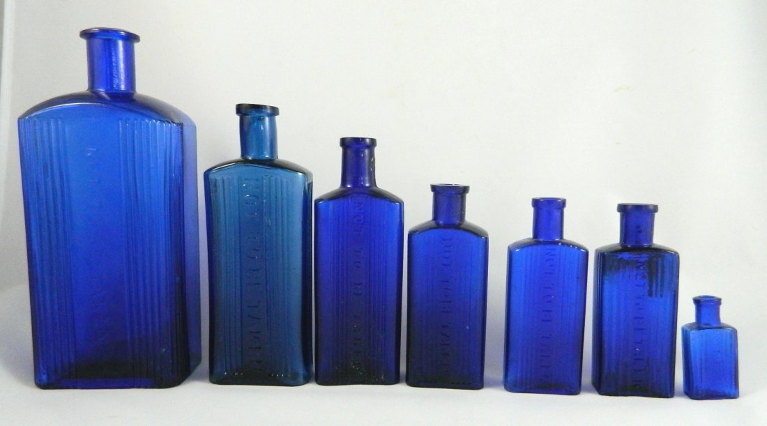 7 cobalt poison bottles (1 of 4)