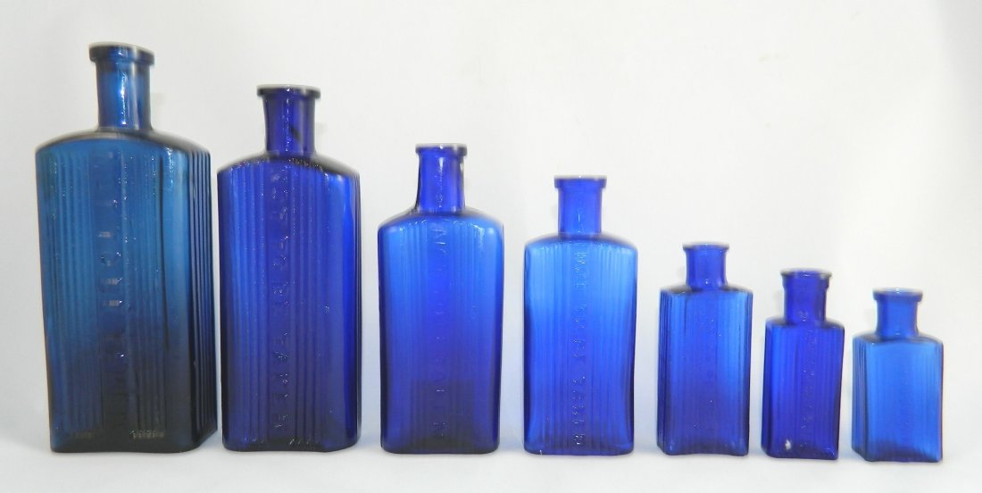 7 cobalt poison bottles (1 of 4)