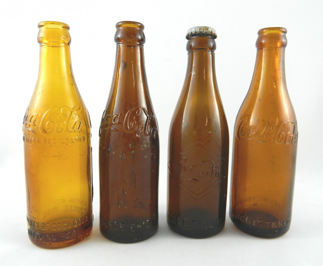 Soda- 4 Amber Coca Cola bottles (1 of 9)