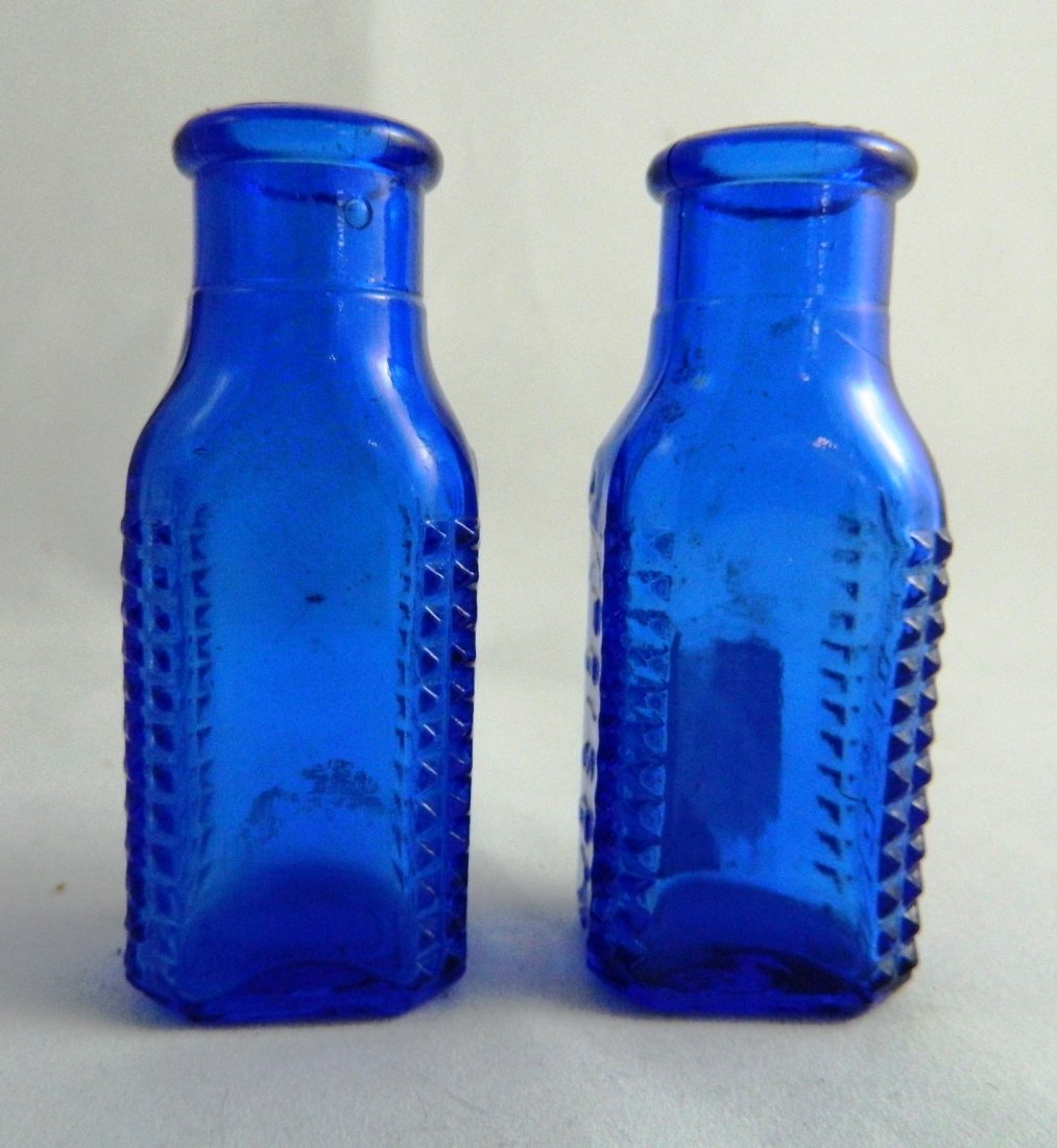 Poison - 2 cobalt rectangle bottles (1 of 3)