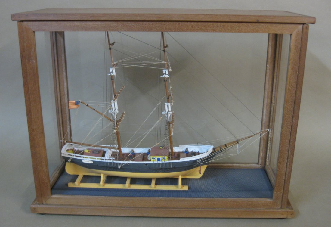 Model ship of 'Volante': Model ship of 'Volante', with case. 19 x 9 x 24 1/2''