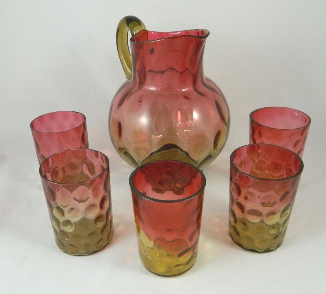 Amberina glass water set (1 of 4)