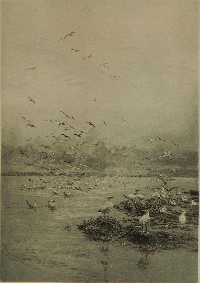 William L. Wyllie etching and aquatint (1 of 3)