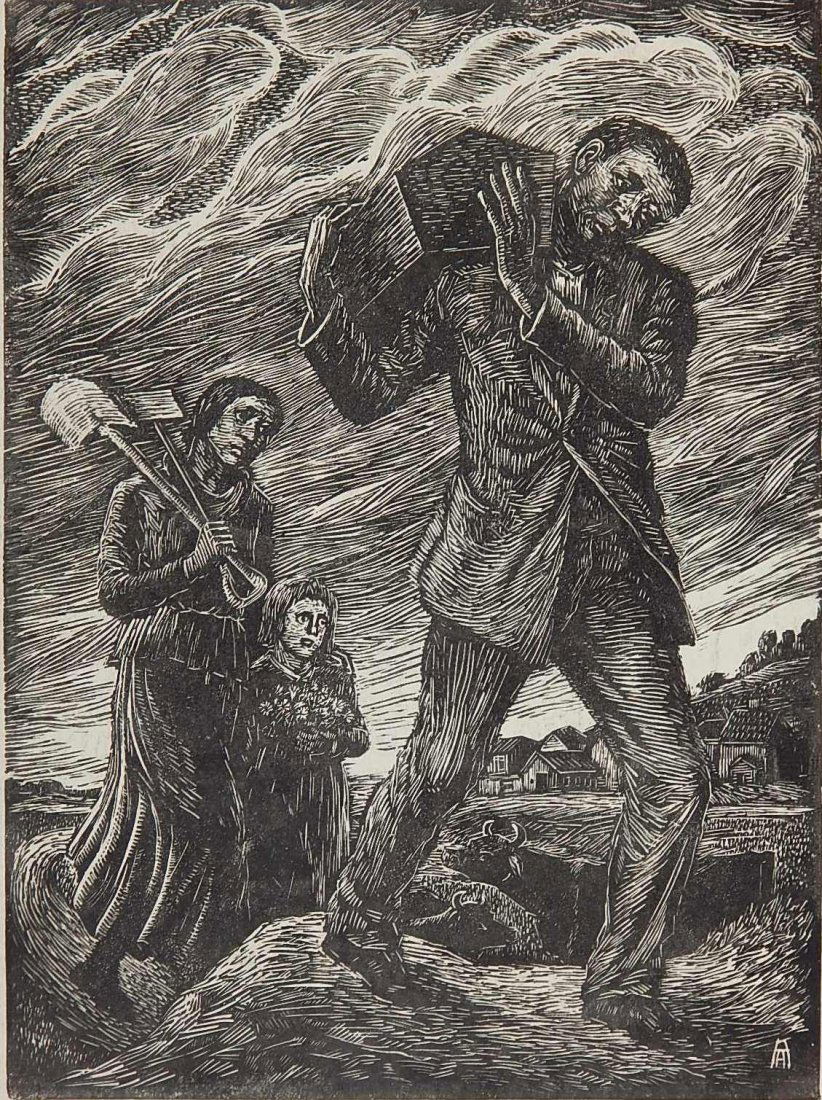 Albert Abramovitz linocut (1 of 4)