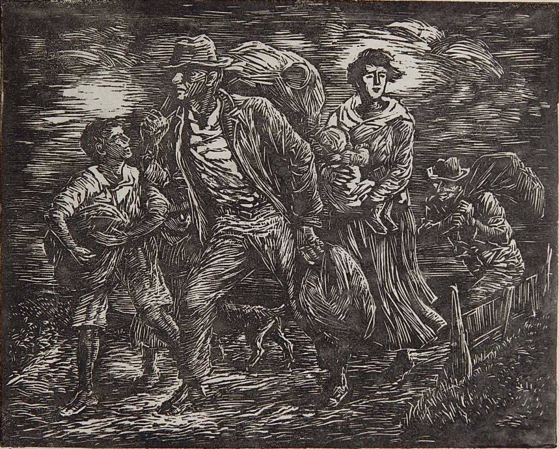 Albert Abramovitz wood engraving (1 of 5)