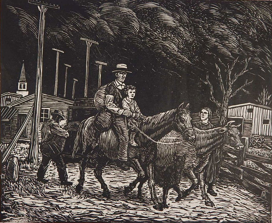 Albert Abramovitz linocut (1 of 4)