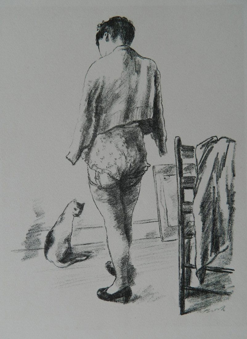 Alexander Brook lithograph: Alexander Brook (American 1898-1980)- ''In The Studio''- lithograph, signed, very slightly light struck, otherwise good condition. 12 1/4 x 9 1/4''