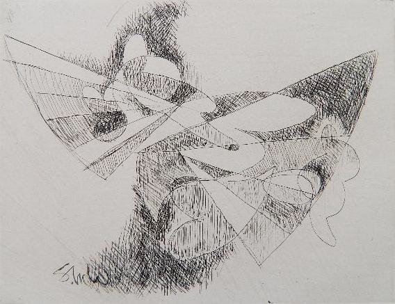 Stanton Mac Donald-Wright etching: Stanton MacDonald-Wright (American 1890-1973)- Untitled- etching, 1962, signed, dated and numbered 11/60, plate 13 from Michel Seuphor, 'Futuriste Abstractioniste Dadaists - The Forerunners of The Ava