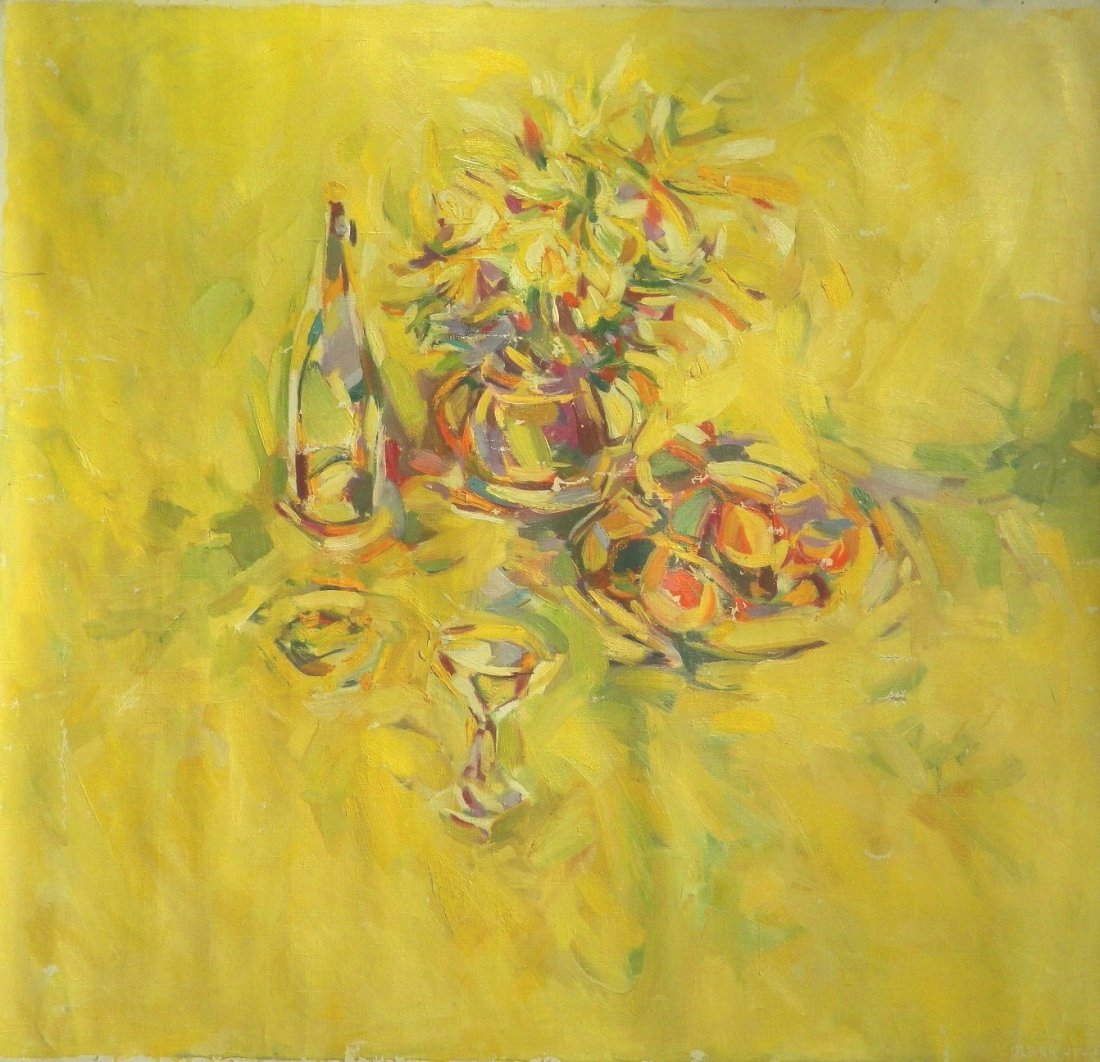 John Ulbricht oil: John Ulbricht (American 1926-2006)- ''Still-Life''- oil on canvas, 1985, signed Ulbricht 85 lower left. 38 x 40''