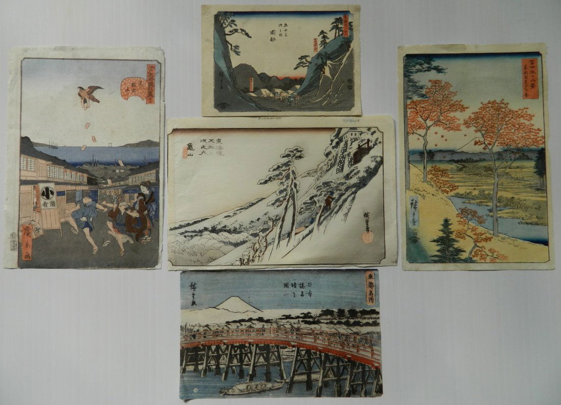 Hiroshige Ando 5 woodblocks (1 of 10)