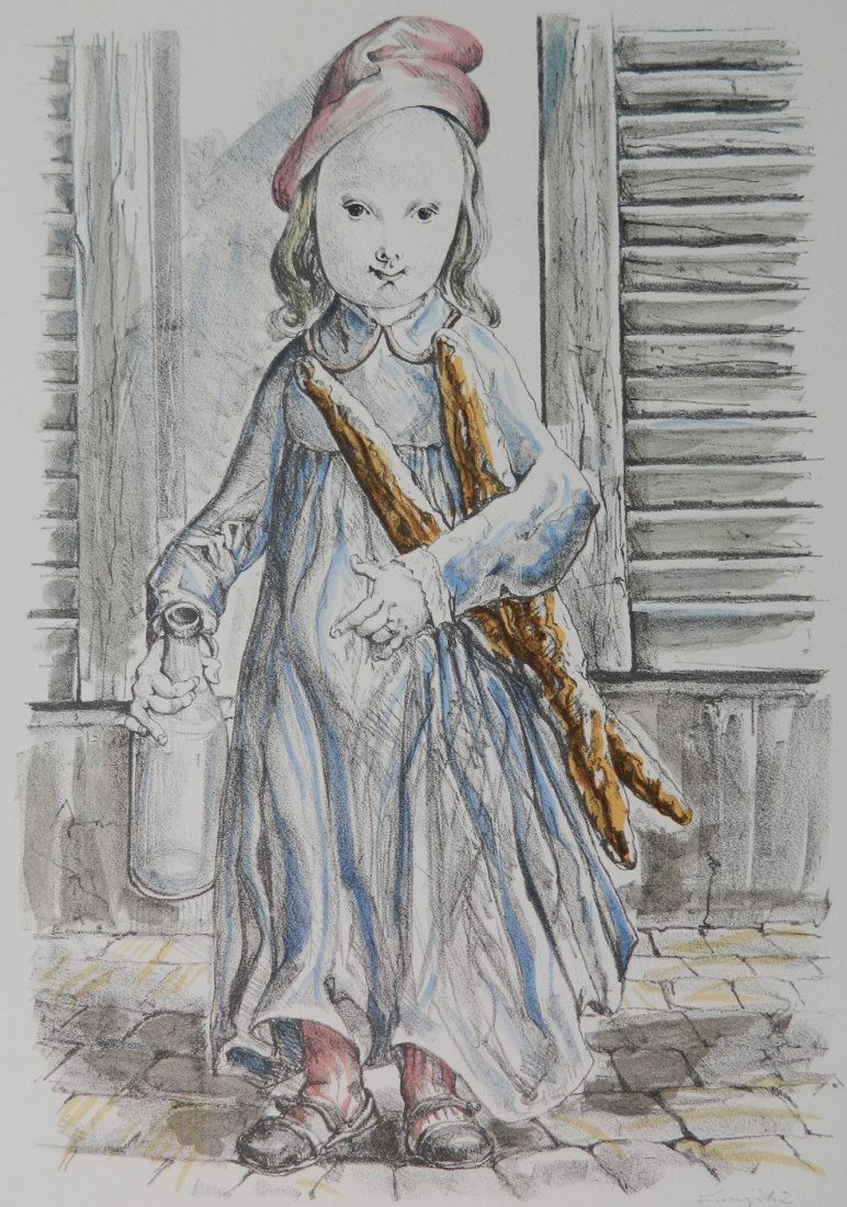 Tsuguharu Foujita lithograph (1 of 4)