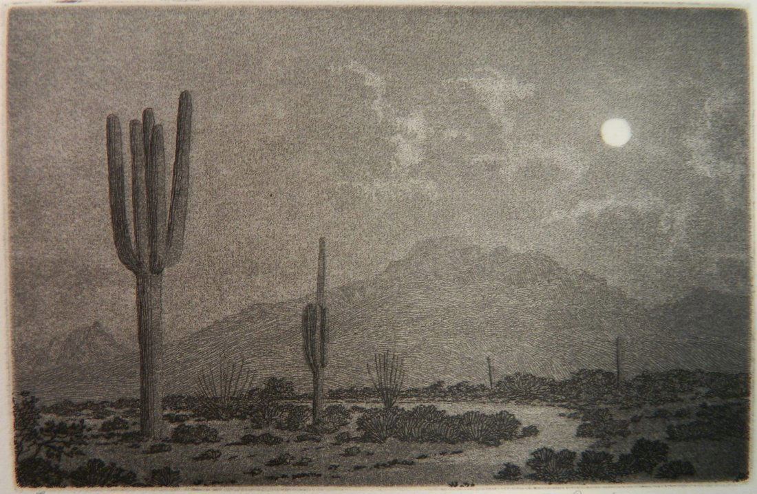 George Elbert Burr etching and aquatint (1 of 4)