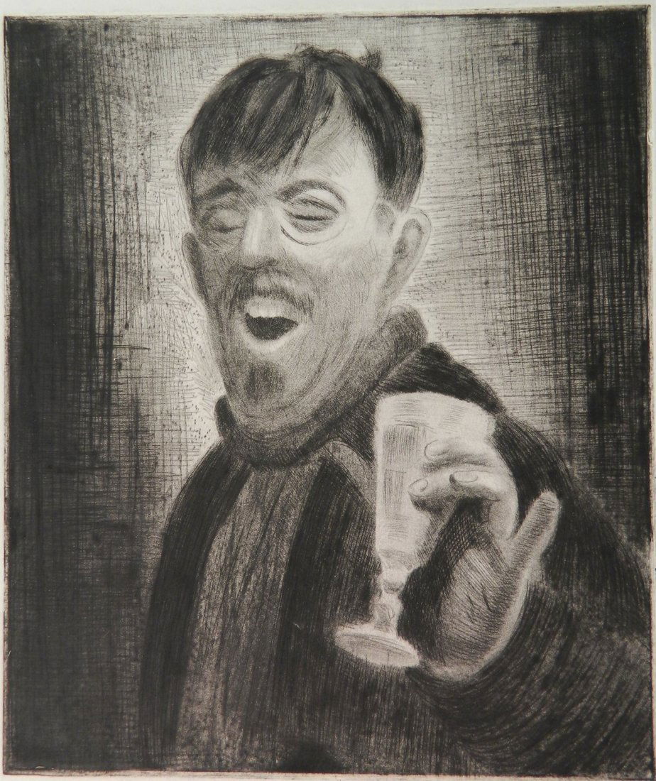 George O. ''Pop'' Hart etching and drypoint (1 of 4)