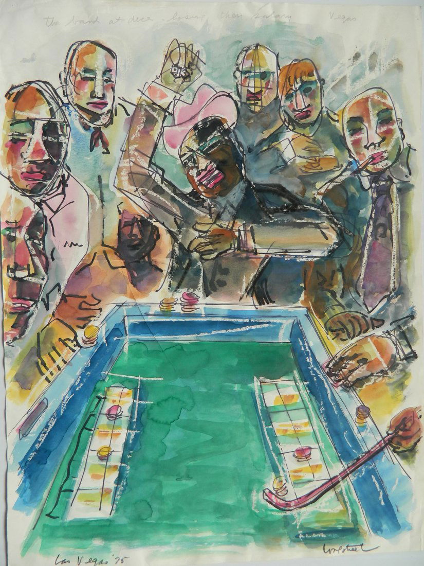 Stephen Longstreet watercolor and pen and ink (1 of 4)