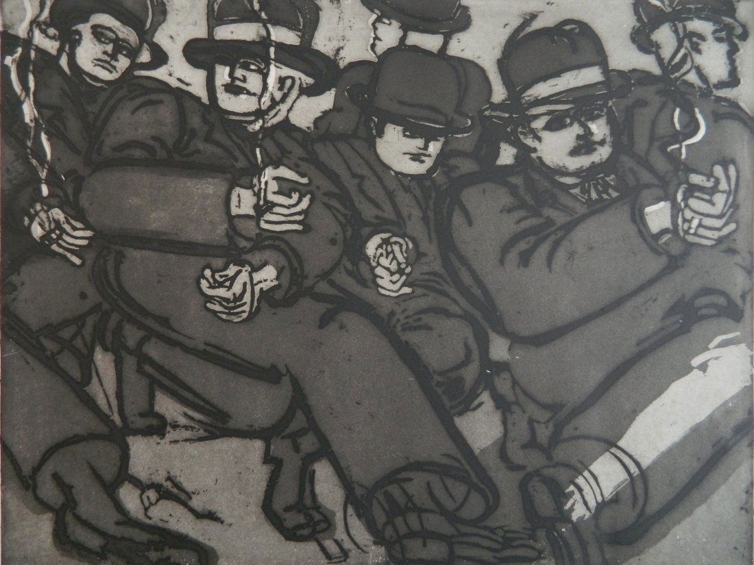 Lester Johnson etching and aquatint (1 of 4)