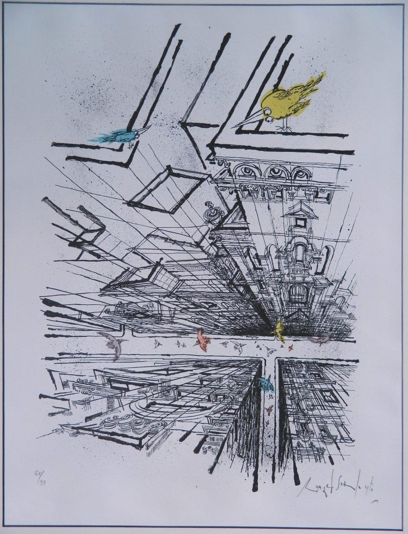 Ronald Searle lithograph (1 of 4)