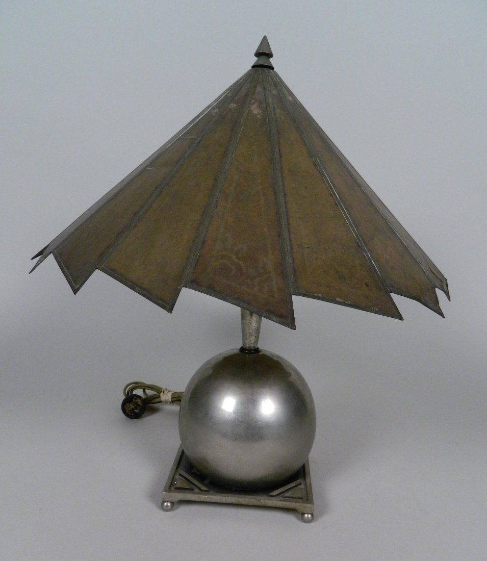 Art Deco Table Lamp with Mica Shade (1 of 5)