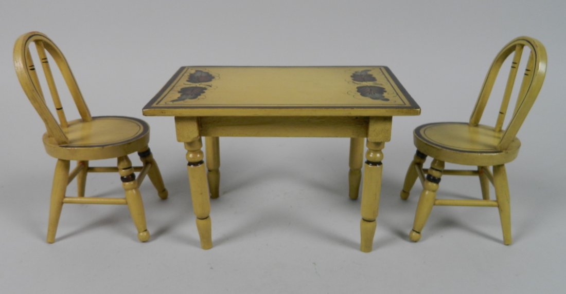 Doll Table and 2 Chairs: Doll Table and 2 Chairs.
