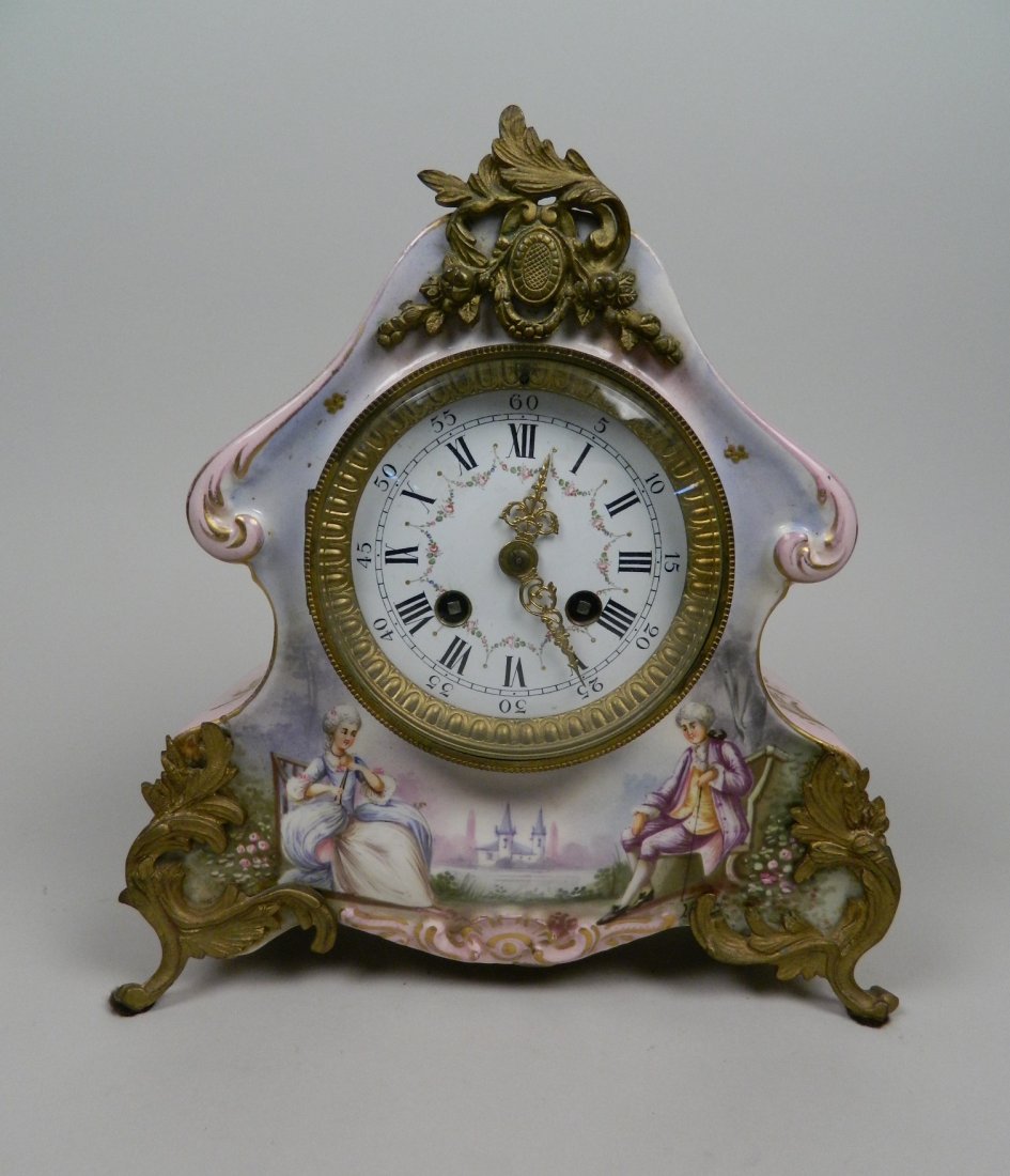 Hand-Painted Porcelain Mantle Clock (1 of 8)