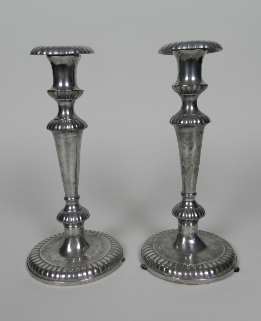 A Pair of Pewter Candlesticks (1 of 5)