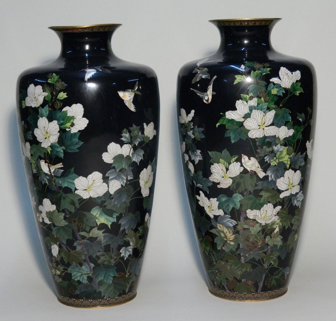 Pair of Chinese cloisonne floor vases (1 of 10)