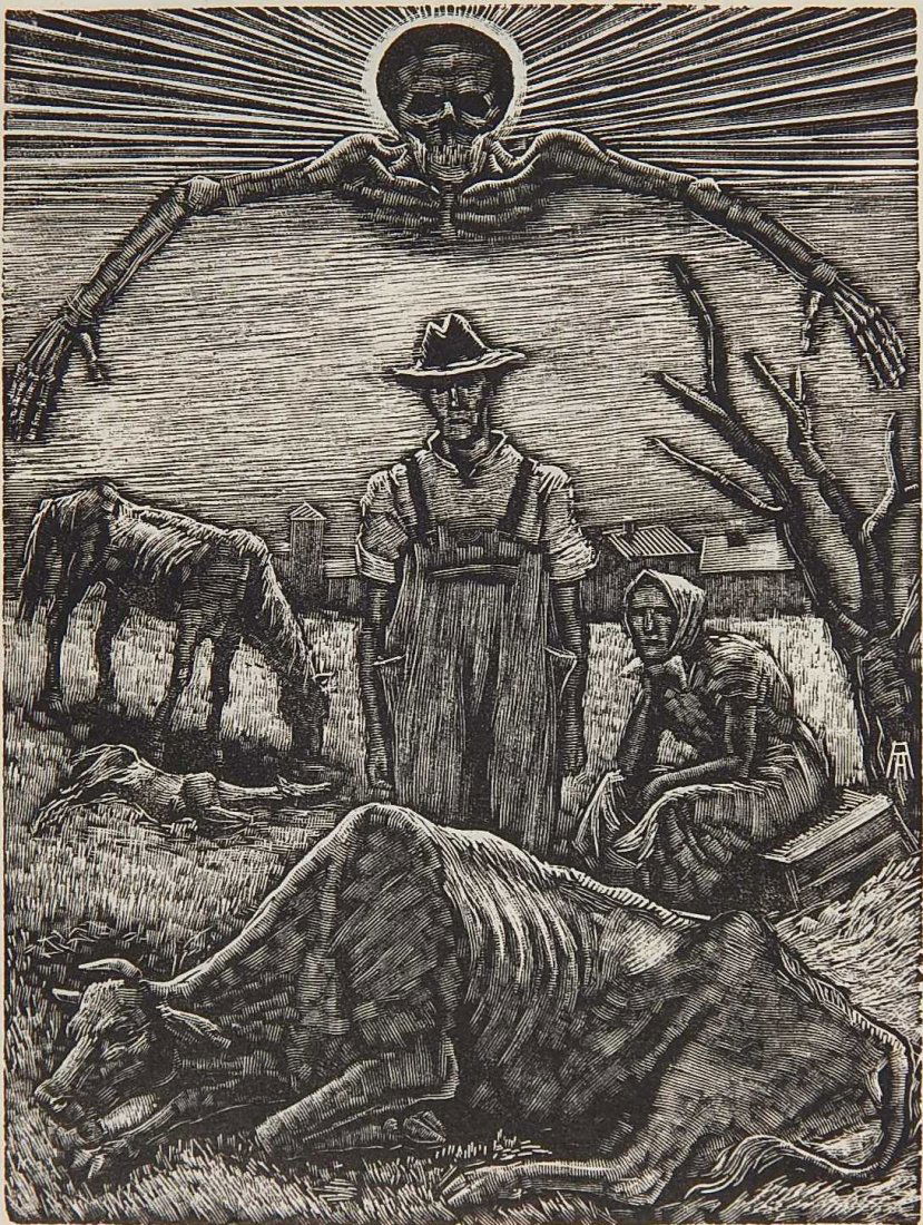 Albert Abramovitz wood engraving (1 of 4)