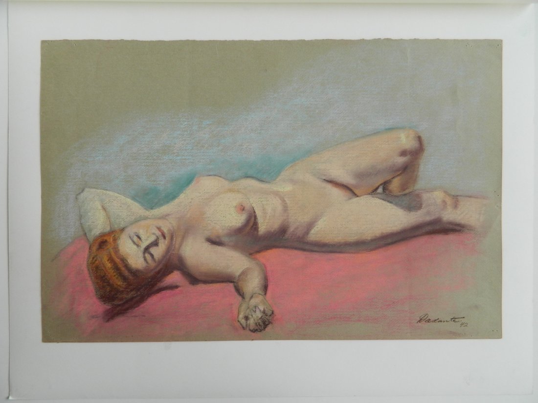 Michael Dadante 3 pastel: Michael Dadante (American 20th c.)- Nude Studies- 3 pastels on paper, all signed and dated, good condition. 19 3/4 x 12 7/8''; 22 7/8 x 17 1/2''; 20 x 13'' (sheet)