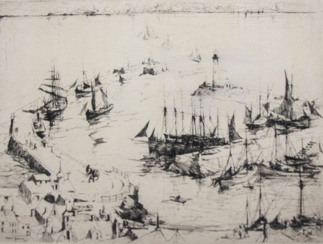 Armin Hansen etching (1 of 4)