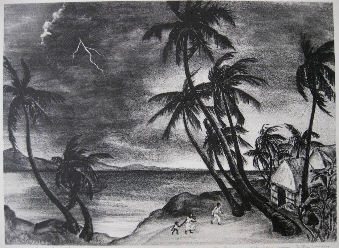 Bertha M. Landers lithograph (1 of 4)