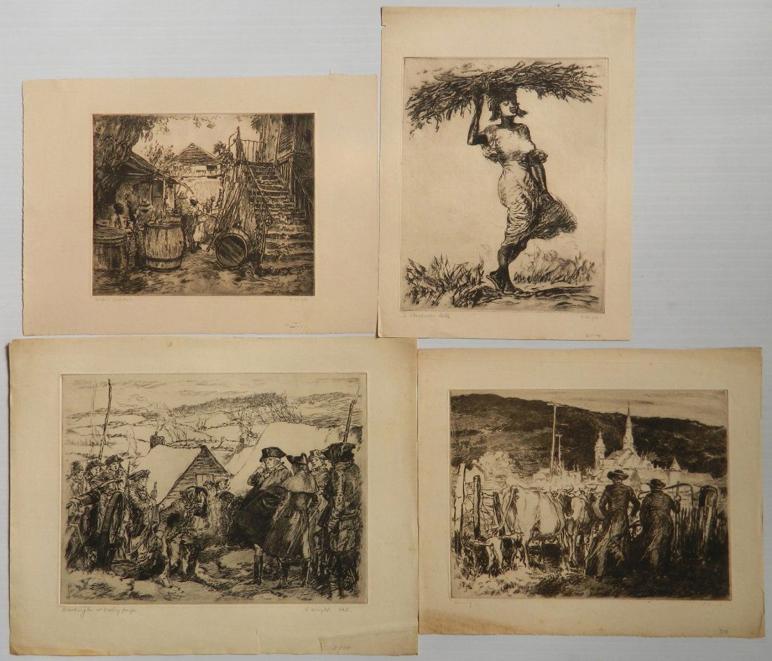 George Wright 4 etchings (1 of 9)