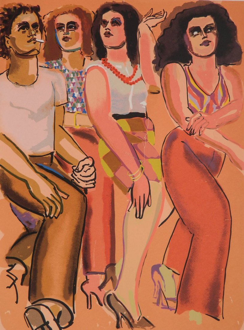 Lester Johnson lithograph (1 of 5)