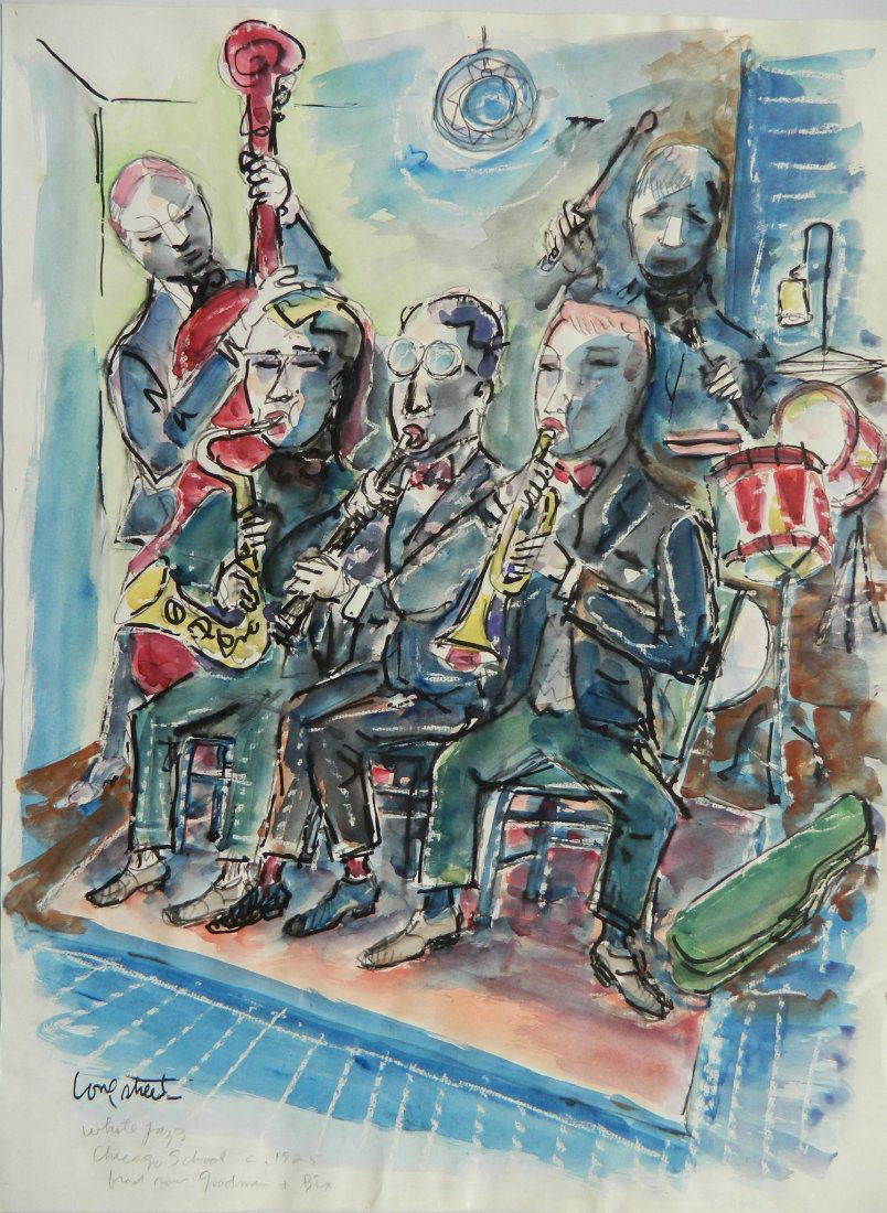 Stephen Longstreet watercolor and pen and ink (1 of 5)