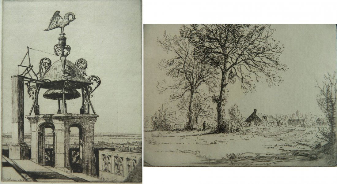 Maurice Victor Achener 2 etchings (1 of 10)