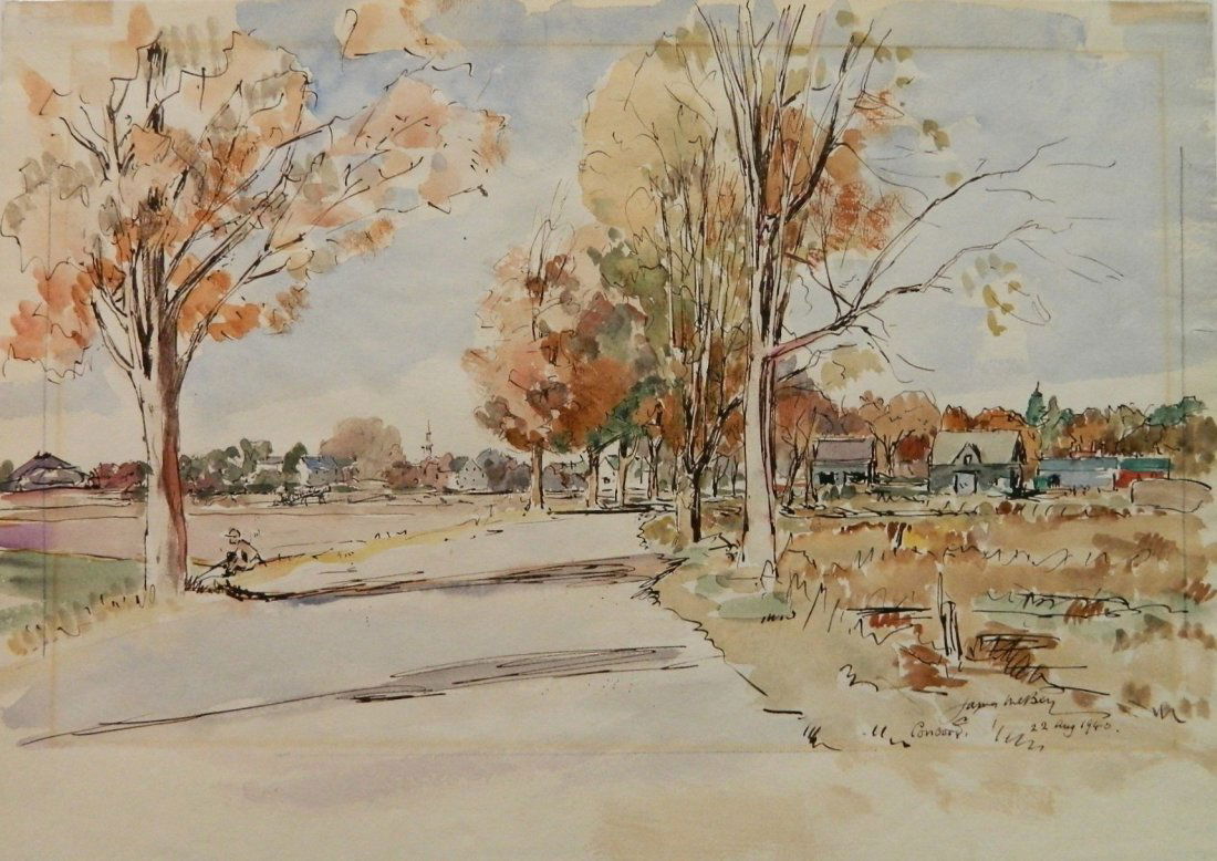 James McBey watercolor and pen and ink (1 of 5)