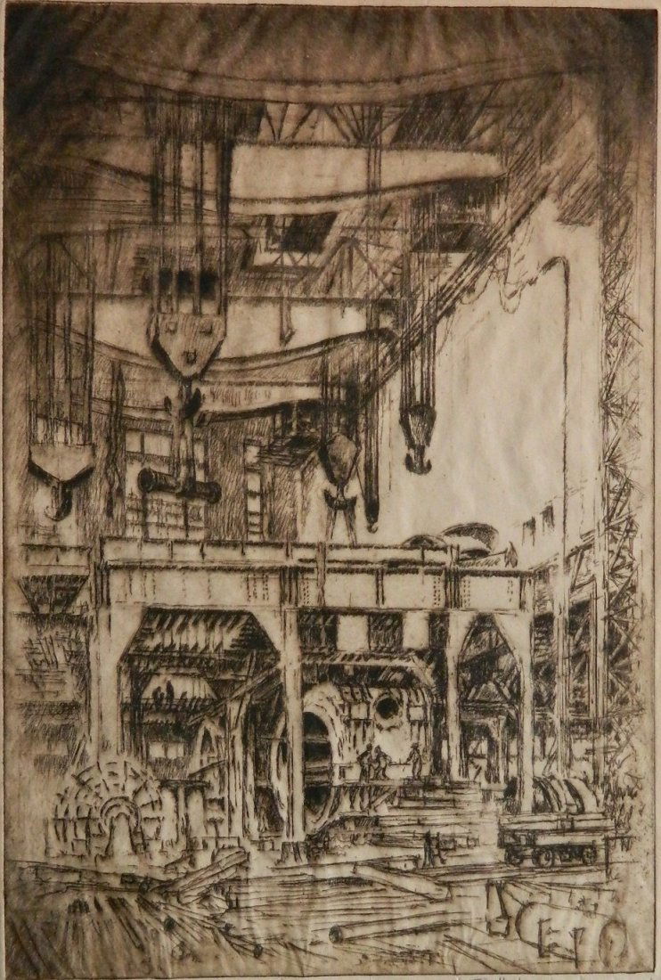 Joseph Pennell etching (1 of 4)