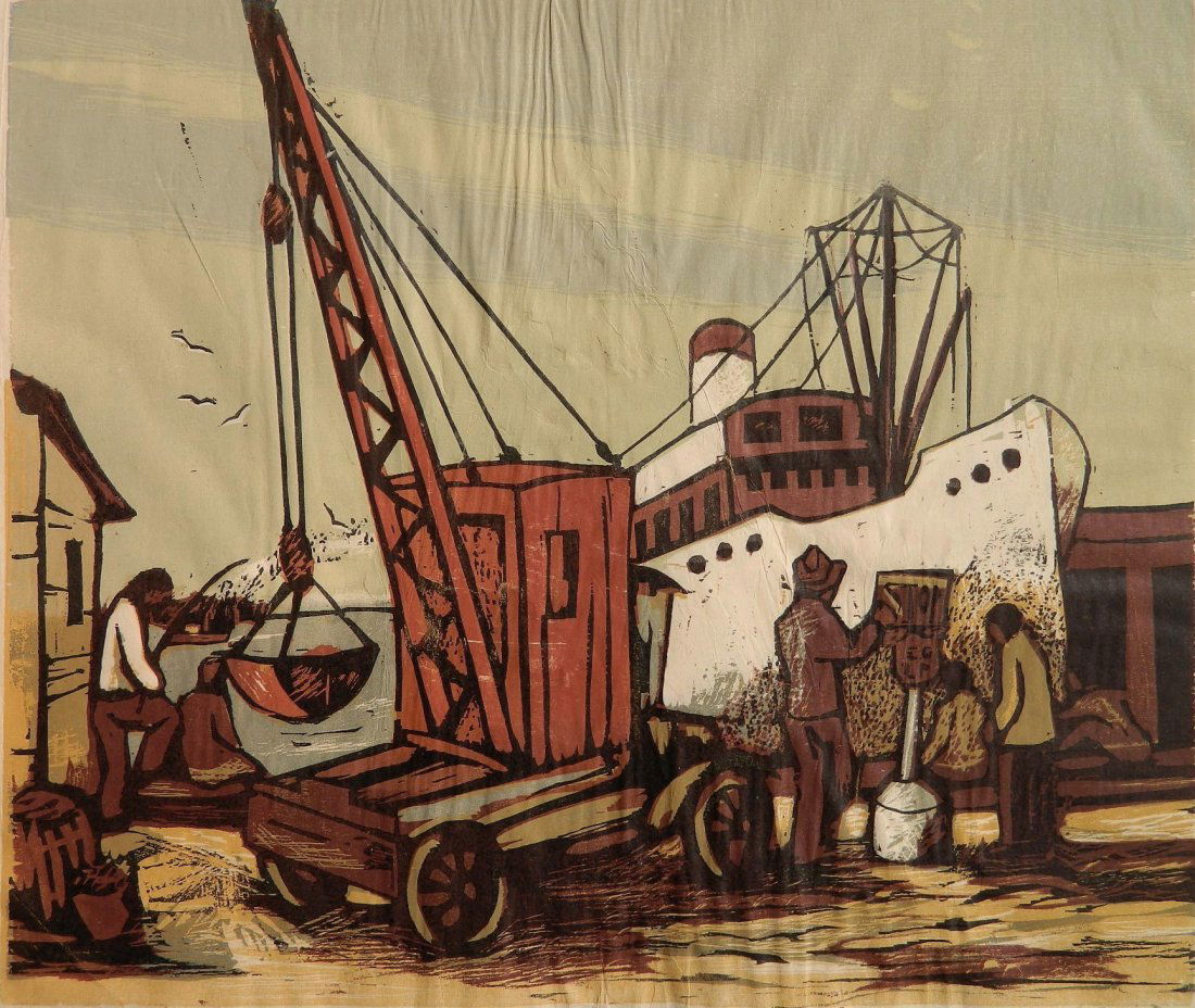 Leonard Pytlak woodcut in color (1 of 4)