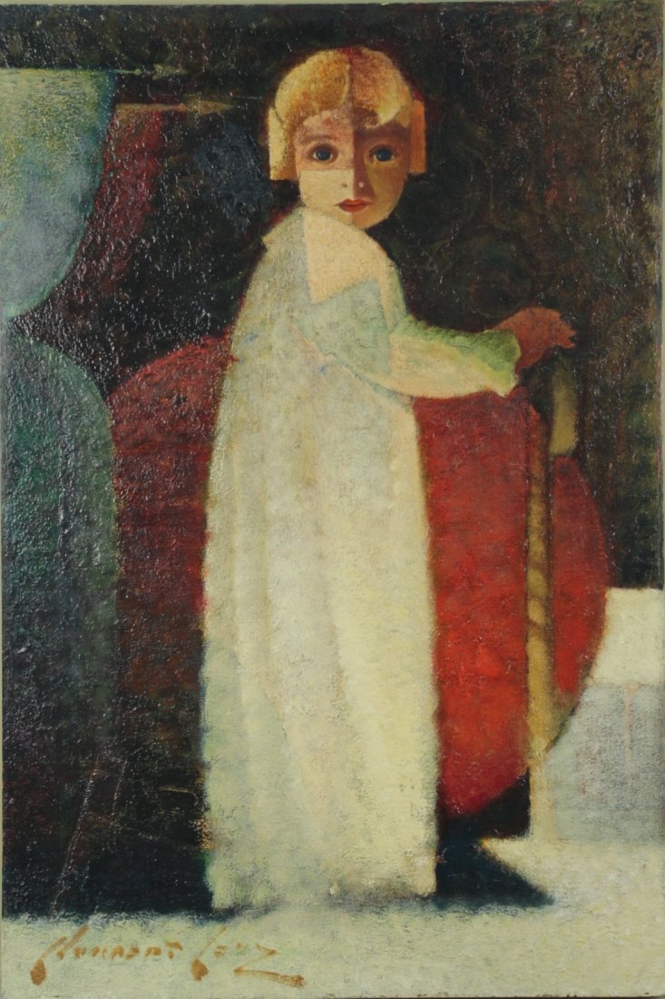 Norbert Lenz oil: Norbert Lenz (American 1900-1992)- ''Regal Sue''- oil on panel, signed Norbert Lenz lower left, very good condition. 25 x 16 3/4''